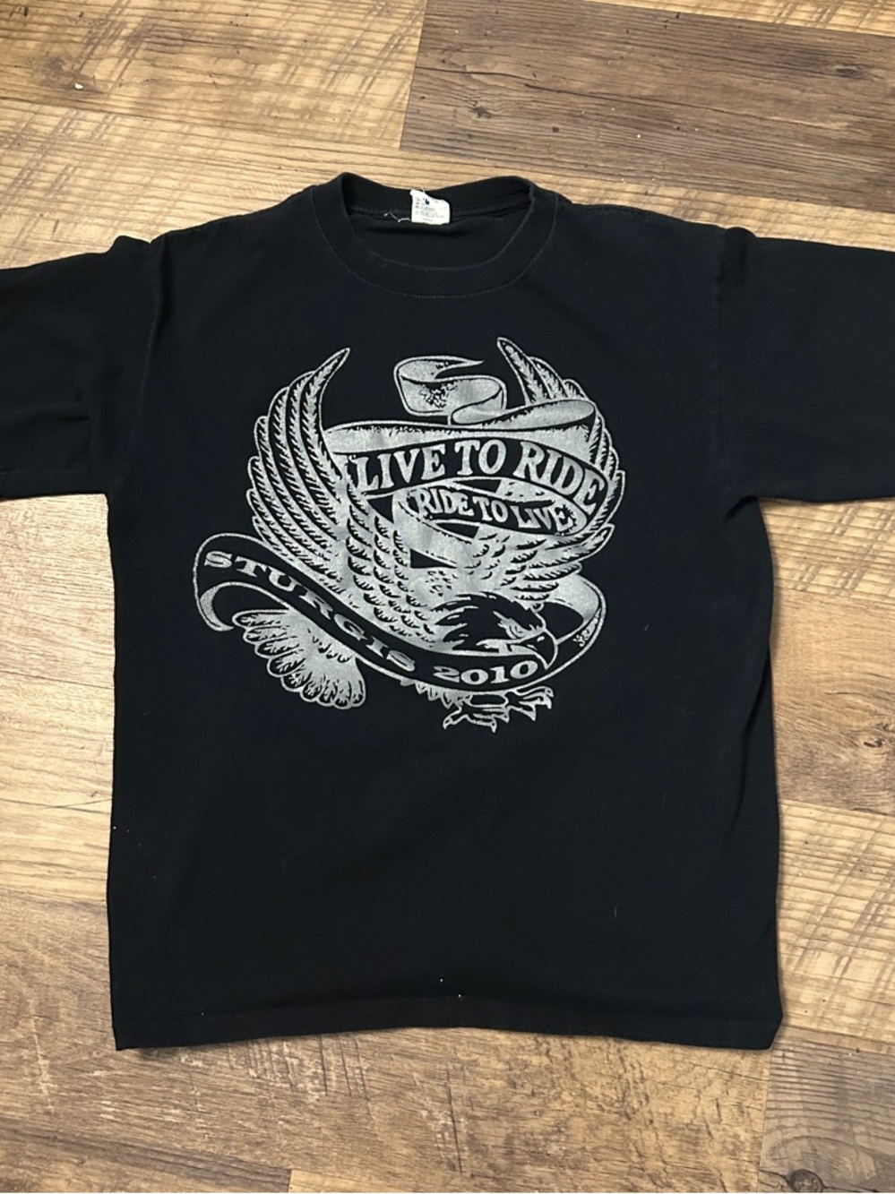 Vintage Sturgis Black 'Live to Ride' Eagle Graphic Tee